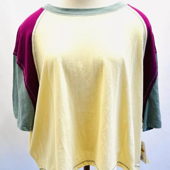 NWT SO GOODS FOR LIFE Juniors Short Sleeve Pullover Round Neck Cropped Top XXL - Picture 1 of 10